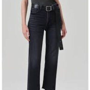 MOTHER Denim The Insider Crop Step Fray Hem Not Rough Enough Black Jeans